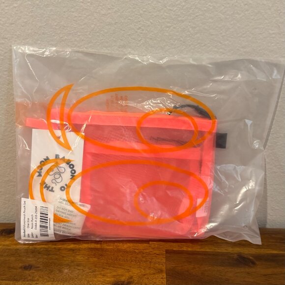 Baboon to the Moon - Monomesh Pouch Set in Neon Punch (Orange/Peach) - Picture 2 of 3